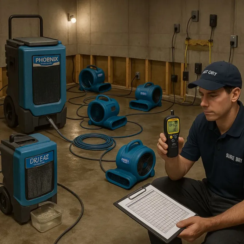 Structural Drying and Dehumidification process in Hewlett, NY